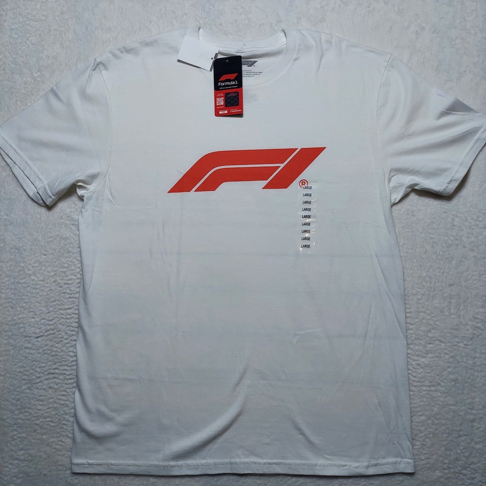 Formula 1 T-Shirt Mens Large White F1 Logo Graphic Racing Tee 2FRMO0474